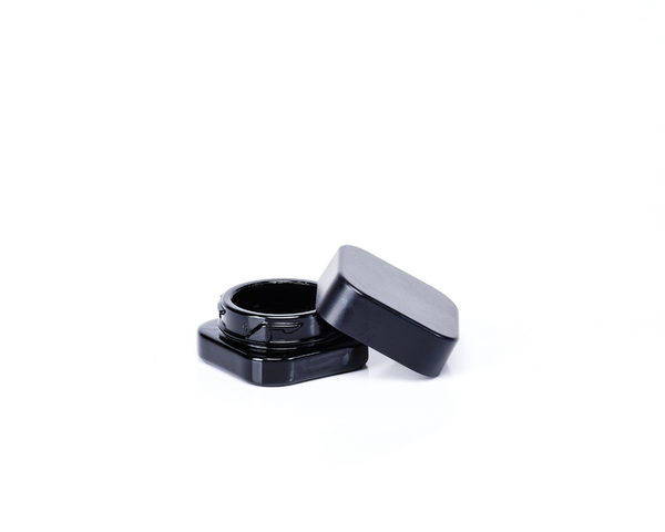 9 ml Square Black Glass Jar with (CR) Black Closure (360/case)
