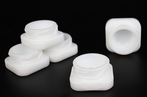 5 ml Square White Glass Jar with White PHA Closure (400/case)
